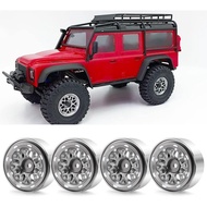 4Pcs RC Aluminum Alloy 1.0 Wheels 1.0 Beadlock Wheels for 1/18 TRX4M 1/24 Axial SCX24 Wheels Upgrade