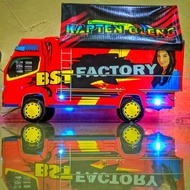 PREMIUM MINIATUR TRUK CANTER OLENG KAYU ANTI GOSIP VARIASI TERPAL DAN