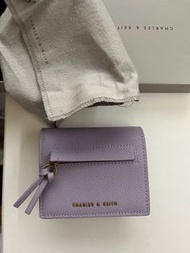 CHARLES&amp;KEITH  小ck  荔枝紋票卡夾 -紫丁香色