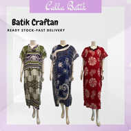 (READY STOCK) Batik Night Dress Women Muslimah Dress Baju Tidur Perempuan Batik Sleeping Dress Craftan Batik Nighty Night Gown Indonesia Baju Kaftan Kelawar Batik Free Size up to 90kg Cotton OS020402