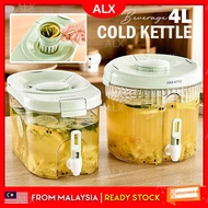ALX 4L Water Bucket Beverage Dispenser Cold Drink Fruit Tea Leakproof Kettle Container wt Filter Cerek Jag 饮料桶