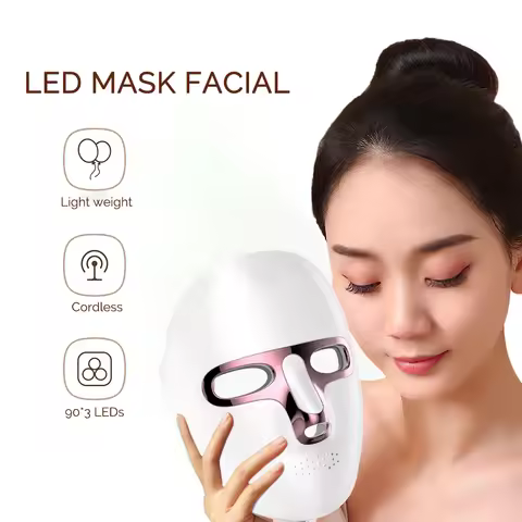 Recharge LED Facial Mask 7 Colors Face Skin Care Mask Anti Acne Therapy Skin Rejuvenation Wrinkle Re