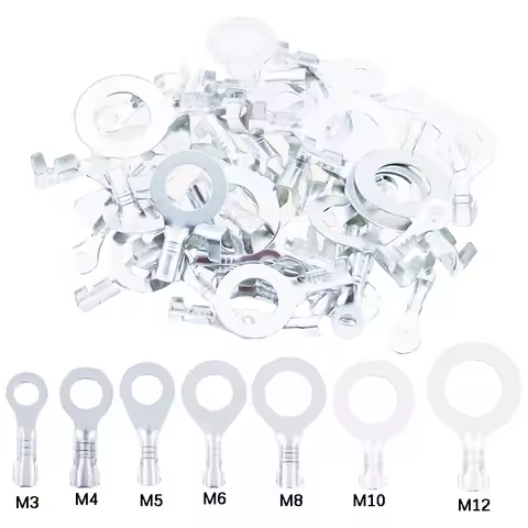 50 pcs/lot O-Type 2.5/3.2/4.2/5.2/6.2/8.2 Splice Cold Pressed Car Speaker Male Terminal Tin Plating 