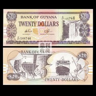 Brand New Fidelity [America] Guyana 20 Celtur Waterfall Foreign Coins Guyana Banknotes Foreign Curre