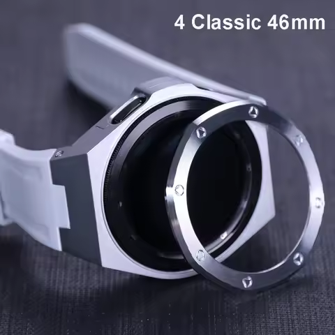 Modification Kit For Samsung Galaxy Watch 4 Classic 46mm Metal Case Rubber Bracelet For Samsung Watc