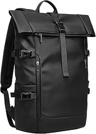 Roll Top Laptop Backpack for Men Women, Expandable Casual Daypack for 15.6 Inch Laptop Water-Resista