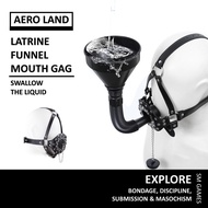 SM Master Slave Pissgag Latrine Urine Funnel Mouth Gag Sex Toy Mask Harness Adjustable Size For Men 