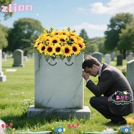 ZLION Artificial Cemetery Flowers, Non-Fading Large Size Artificial Grave Flowers, Realistic Silk Su