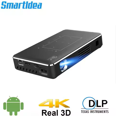 Smartldea Mini Smart DLP 3D projector android wifi HD beamer bluetooth 4K Build-in battery touch key
