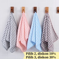 SALLYTOWEL-003 Shampoo Towel Hair Towel Wide Feather 35x75 Small Zig Zag Motif Microfiber Soft Mater