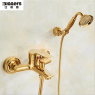 Biggers gold color bathroom shower faucet set with shower head shower hose