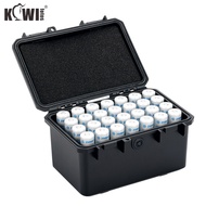 Kiwifotos 28 Vetical Slot 18650 Battery Case , IP 67 Sealed &amp; EVA Foam Buttom 18650 Battery Protection Box Organizer