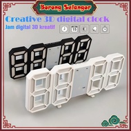 🔥【ready stock】🔥LED Jam Dinding USB Modern Digital 3D LED Wall Clock Alarm Clock Snooze12/24 Hour Dis