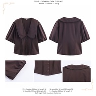 LOR92 - Coffee BIG Collar (XS,S,M,L) - Blouse 2601
