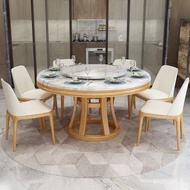 HY-# Marble Dining Table and Chair Modern Light Luxury round Table Nordic Simple Household Solid Wood round Dining Table