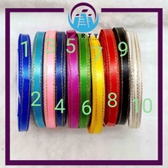 Satin Ribbon with Gold Edge 1/4 Inch - 25yards / Reben Kain dengan Tepi Emas 1/4 inch - 25 yards