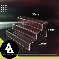 Acrylic ladder shelf display, 3-tier action figure display