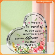 [WishshopeehhhMY] Thank You Gift Women Acrylic Heart Gift Appreciation Gift for Employee Nurse