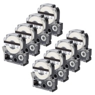 8 Pack Compatible Label Tape Replacement for Epson LK-4WBN (SS12KW) Label Tape Cartridges Black on W