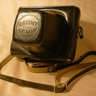 適用於 Zenit-E Zenit-ET 相機的 EVEREADY 皮革保護套，搭配 Helios-44 Mir-1B 鏡頭 KMZ