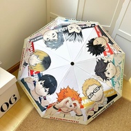 Anime Peripheral Student Umbrella Haikyuu Teenager Automatic Sun Umbrella UV-protection 3-Fold Sun U