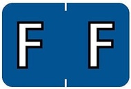 Tabbies Barkley ABKM Compatible 71620 Series Alpha Labels, Blue "F", 1”H x 1-1/2”W Label Size, Filin