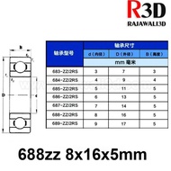 Ball Bearing 688Zz 688Z Miniature 8X16X5Mm Steel