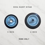4" Black Rubber Wheels Trolley Wheel/s 4 Inch Trolley Rubber Wheel/s