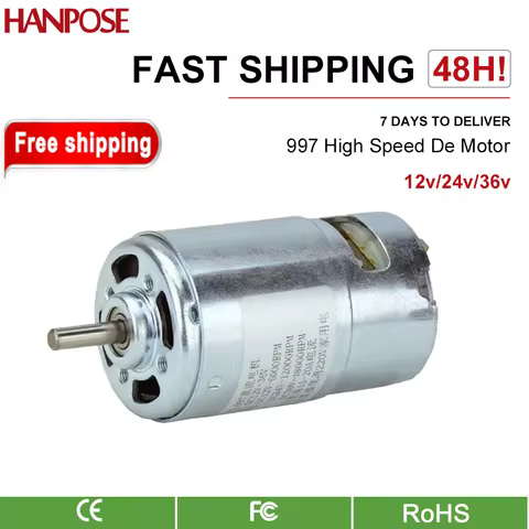 hanpose RS997 DC motor 12-24V high-speed 36V motor 6000-12000rpm silent dual bearing lathe Buddha be