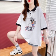 Áo Thun Tay Ngắn Cổ Polo Hoạt Hình Mùa Hè Cho Bé Gái 12-16 Tuổi Phong Cách Hàn Quốc Thường Ngày Thườ