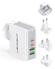 Lencent 4-Port USB Charger Plug Universal Travel Adaptor Plug 22W/5V 4.4A Wall Charger with Malaysia