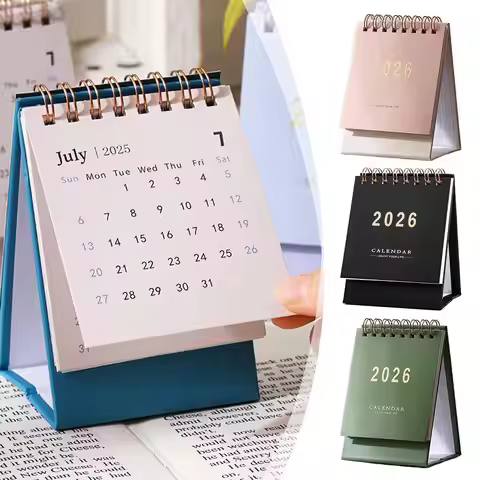 2026 Simple Calendar Small Desk Calendar Creative Coil Calendar Planner Desktop Decoration Office St