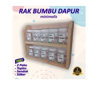 MINIMALIST SPICE RACK - KITCHEN SPICE RACK - WOODEN SPICE RACK