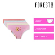Forest Seluar Dalam Perempuan | (5 Pcs) Forest Girls 100% Cotton Mini Briefs Underwear Assorted Colo