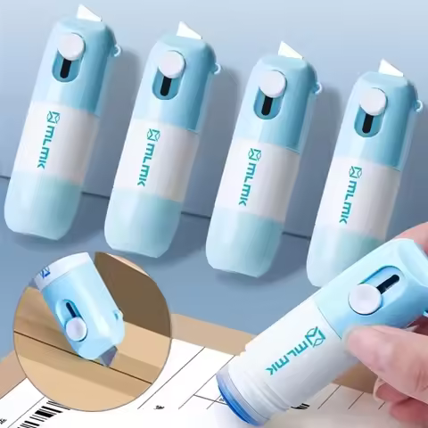 Thermal Paper Correction Fluid Address Blocker Eraser With Retractable Knife Parcel Box Opener Anti