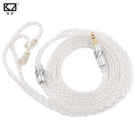 KZ 8 Core OFC Silver plated Upgrade Cable 3.5mm Plug Earphone Cable For KZ ZS10 PRO ZAX ASX ZSX ZSN PRO X DQ6 ASF AS16 AS12 CCA CA16 C12 C10 Pro CA4 CKX CS16 A10