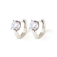 Diamond Silver Clip Earring