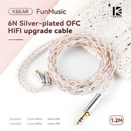 KBEAR 6N OFC Silver Plated IEM Cable Upgraded Earphone Wire for KZ ZS10 PRO  Kabel KBEAR 6N OFC Ters
