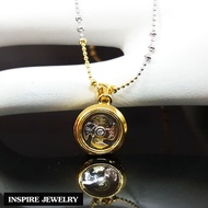 Inspire Jewelry ,ชุดเซ็ท สร้อยคอทอง และจี้กังหัน 3 กษัตริย์  ขนาดเล็ก 1 CM นำโชค แชกงหมิว เสริมดวง อายุยืน ปราศจากภัยทั้งปวง เงินทองไหลมา