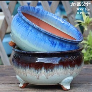 Ready stock  Ceramic Succulent Pot/set手工陶盆大号土陶大号口径粗陶多肉花盆老桩多肉植物陶瓷花盆器