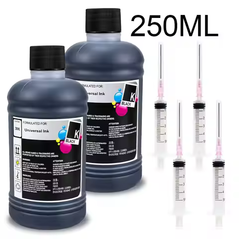 250ML Universal Ink Dye Refill Kit For Canon HP Epson Cartridge 301 302 304 305 664 604 CISS Ecltank