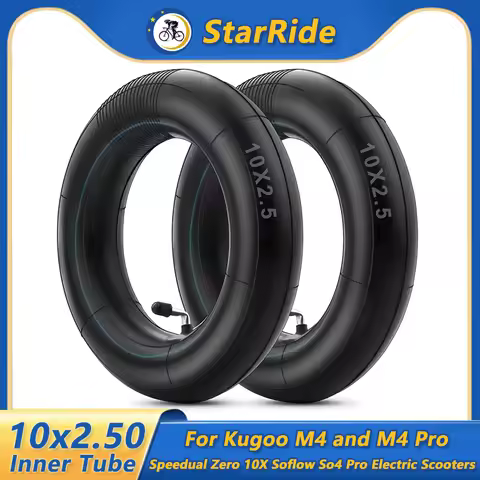 10x2.50 Thicker Inner Tube Bent Silver Valve 80/65-6 10x3.0 255x80 Inner Tube for Kugoo M4 M4Pro/Zer