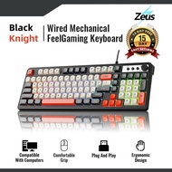 Zeus K Series Gaming Keyboard Wired Creamy Keyboard With Rainbow RGB Backlit Media Knob 98 Keys