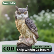 Owl Figurine Resin Statue Realistic Garden Sculpture Decorative Figure for Outdoor Decoration Patio 