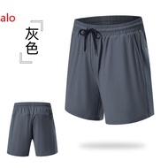 【ALO】 Alo Mens Ice Silk Sports Shorts Summer Outdoor Fitness Casual Shorts Basketball Shorts Nylon R