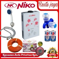 Water heater pemanas air panas kamar mandi merk niko satu set Warna Putih