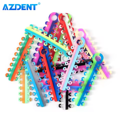 AZDENT Dental Elastic Ligature Ties Colorful Orthodontic Elastomeric Ligating Ring for Braces Dentis
