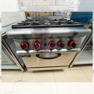 [ SOLID COOL ] COUNTERTOP GAS 4 OPEN BURNER STOVE GAS COMES WITH OVEN AND STAND