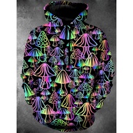 Magic Mushrooms Colorful Essentials Hoodie For Men's Clothes Oversized Hooded Coat Hip Hop Street Fa