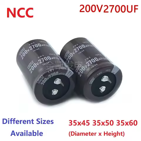 2Pcs/Lot NCC 2700uF 200V 200V2700uF 35x45 35x50 35x60 Snap-in PSU Electrolytic Capacitor